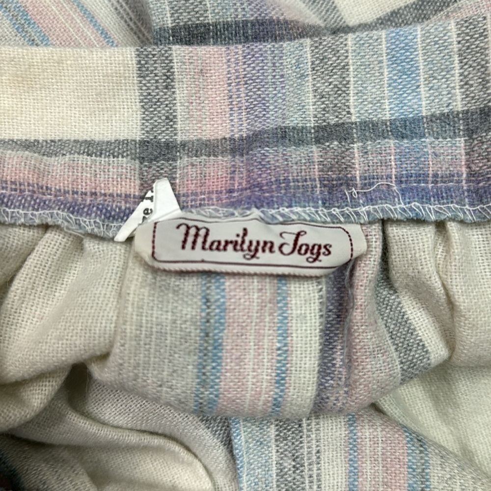 Vintage Marilyn Togs Wool A-line Blue Plaid Skirt Size 11 Waist 26" - Picture 9 of 10